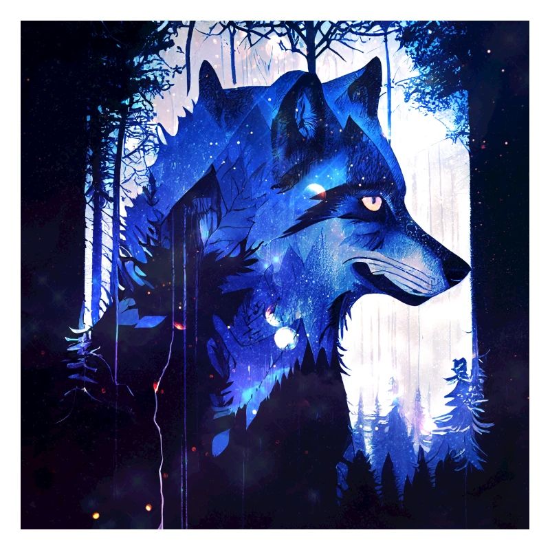 Lone Wolf at night