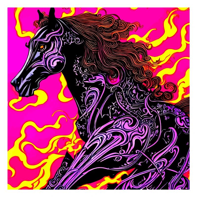 Illustration abstraite d’un cheval