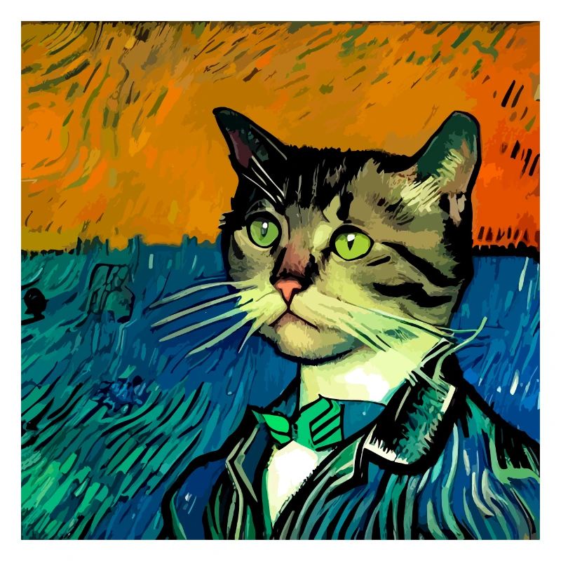 Katze gemalt von Van Gogh