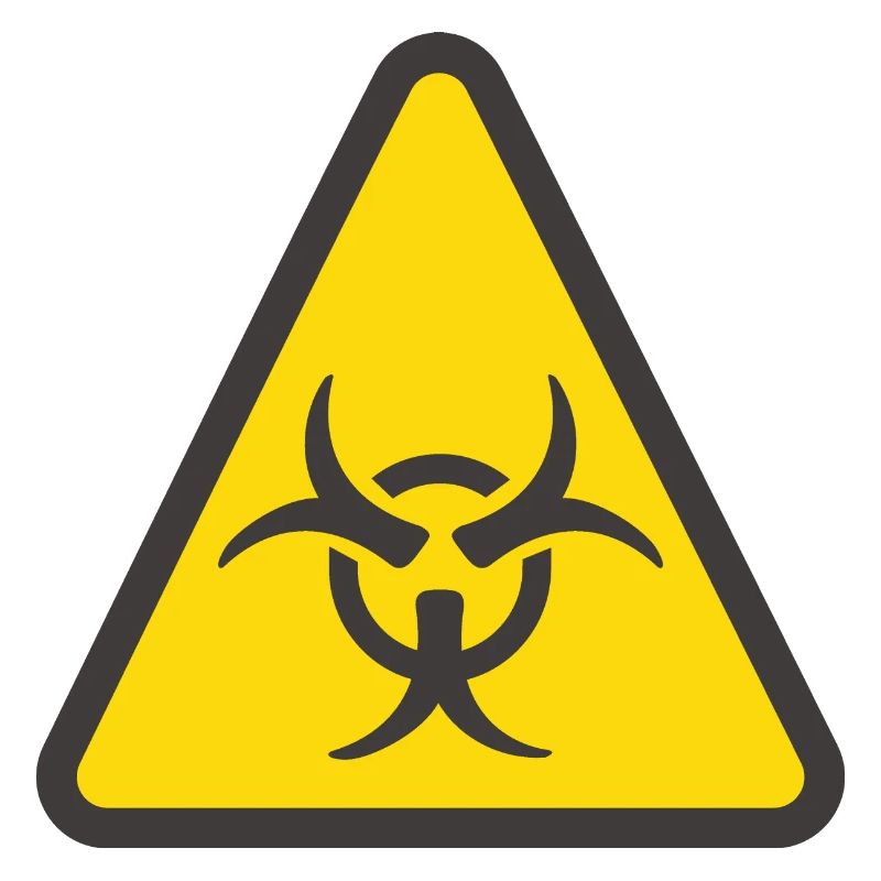 Warning label biohazard yellow