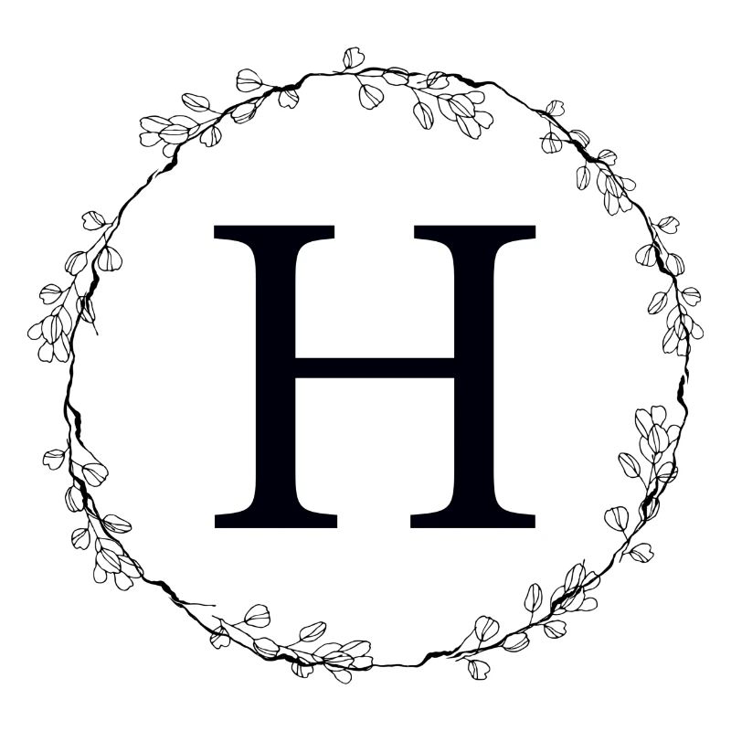 Monogram H wreath customizable