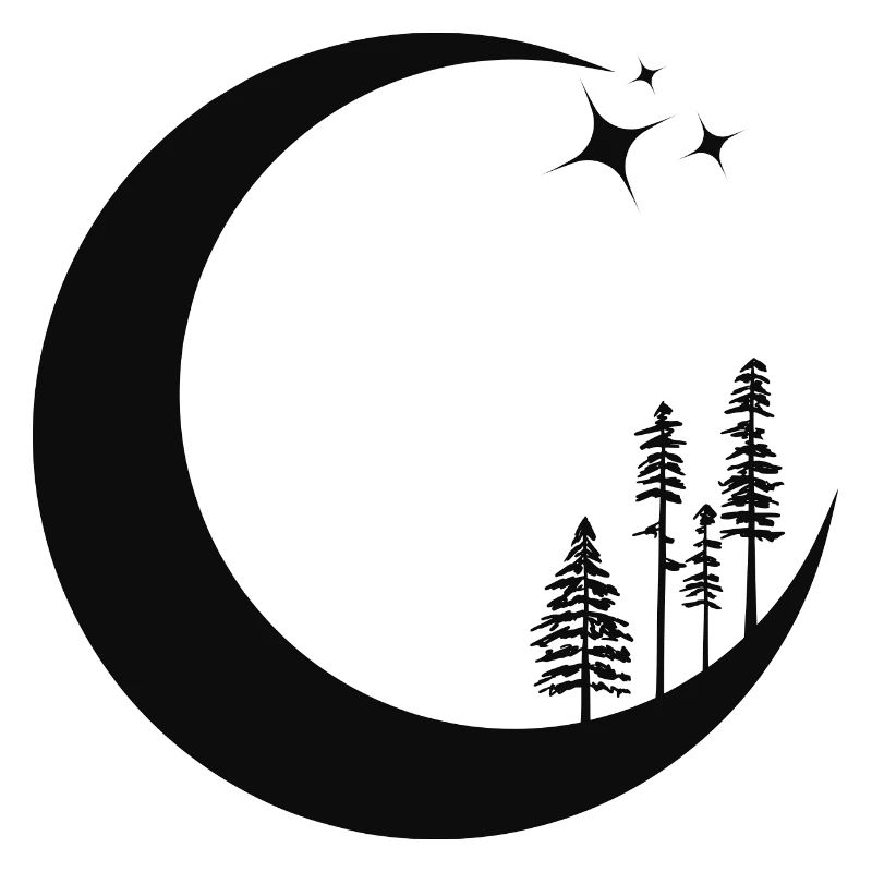 Lune Céleste pins arbre