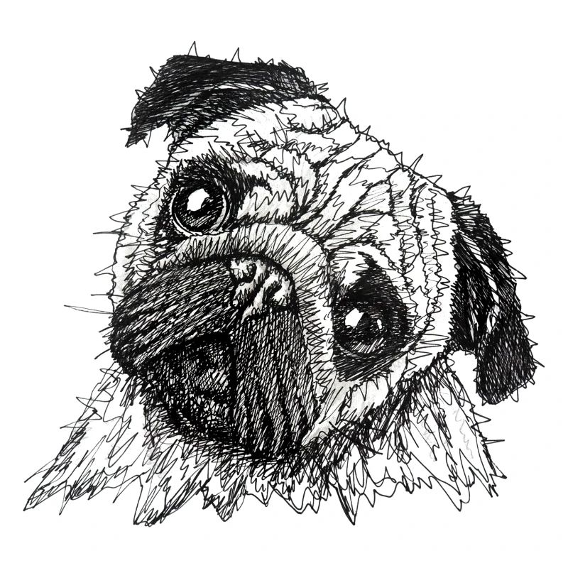 Mops - süßer Hund - einzigartiger Design-Mopswelpe