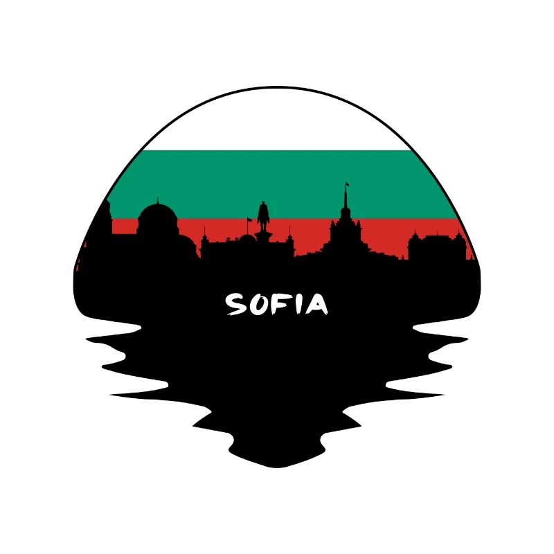 Sofia Bulgaria Flag Skyline Silhouette Travel