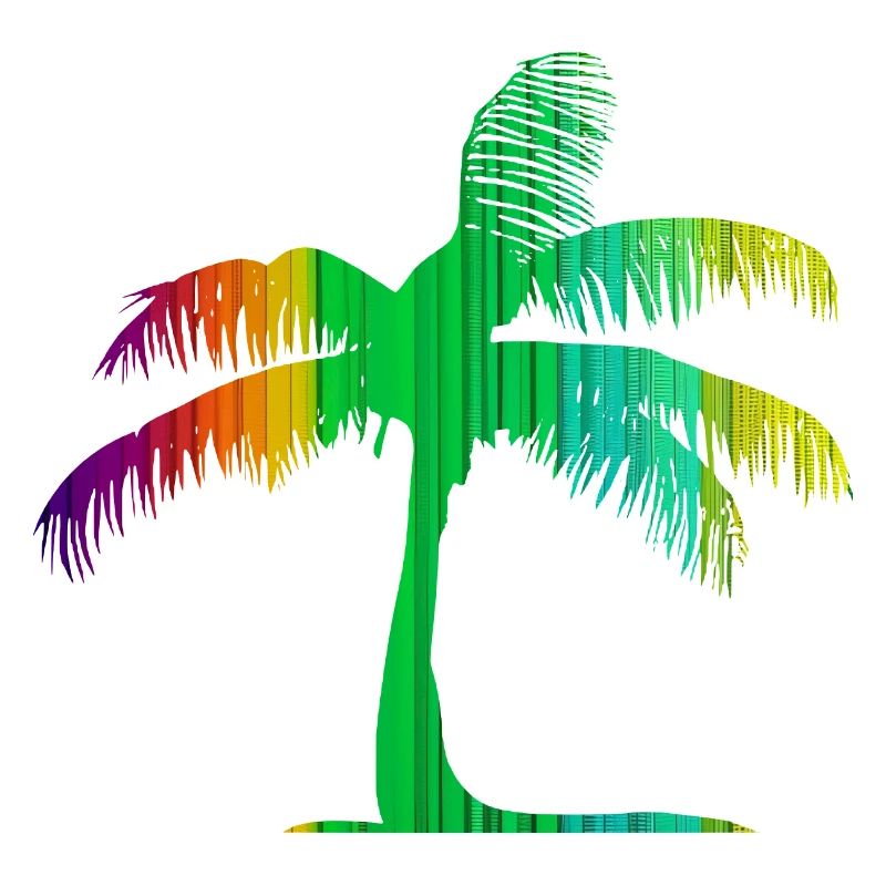 Tropisches Strand Paradies Palmen Regenbogen 4