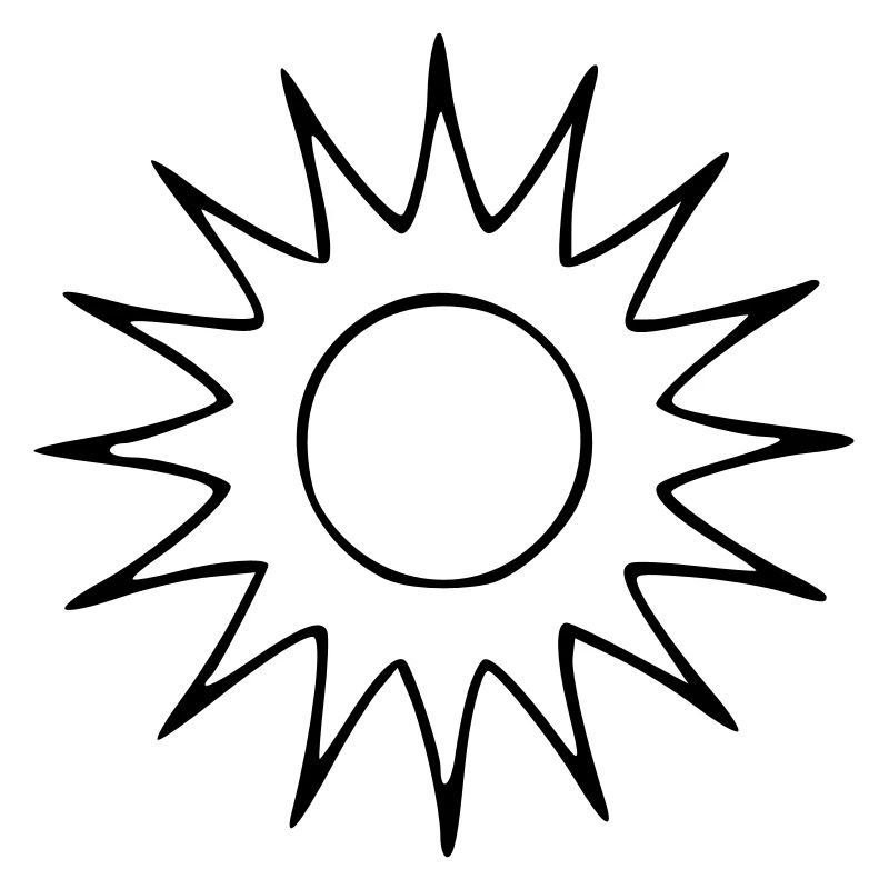 Sun Drawing Nature Sketch black