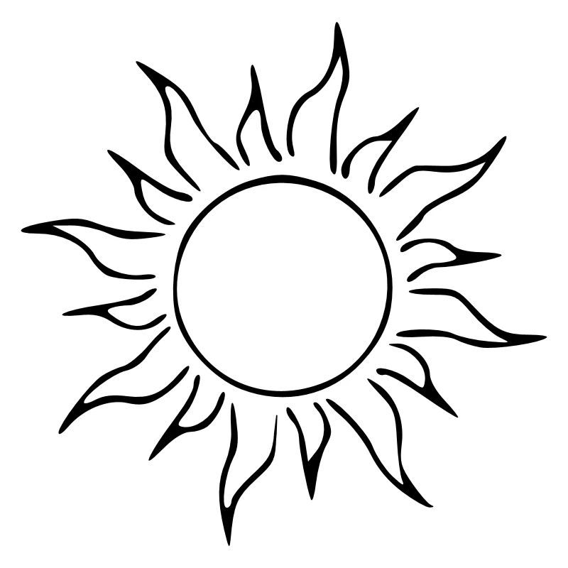 Sun Drawing Nature Sketch black