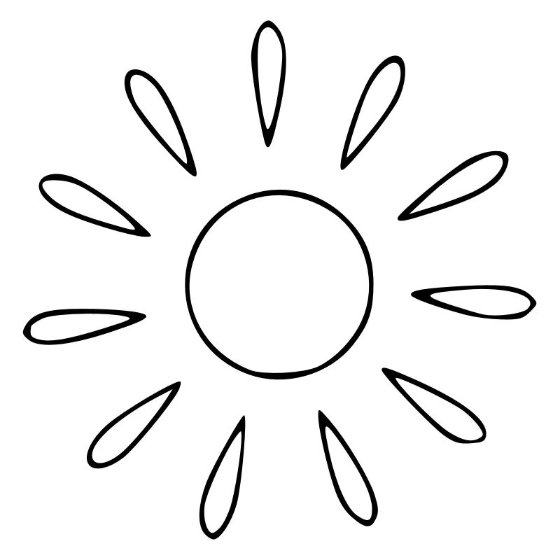 Sun Drawing Nature Sketch black