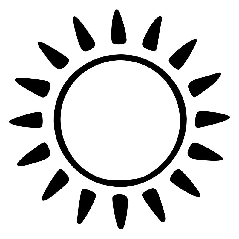 Sun Drawing Nature Sketch black