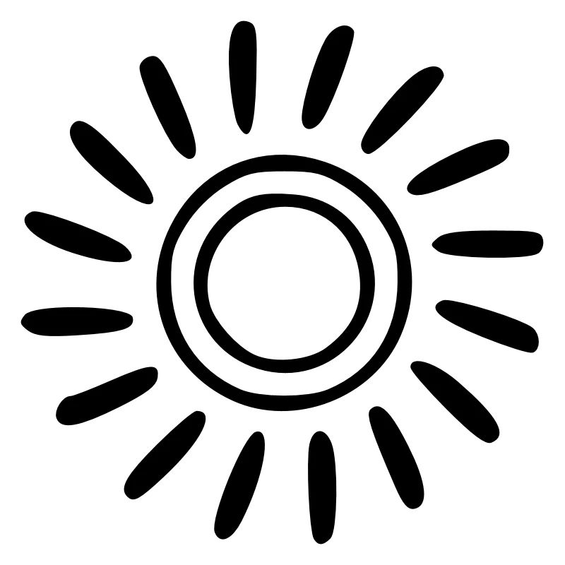 Sun Drawing Nature Sketch black