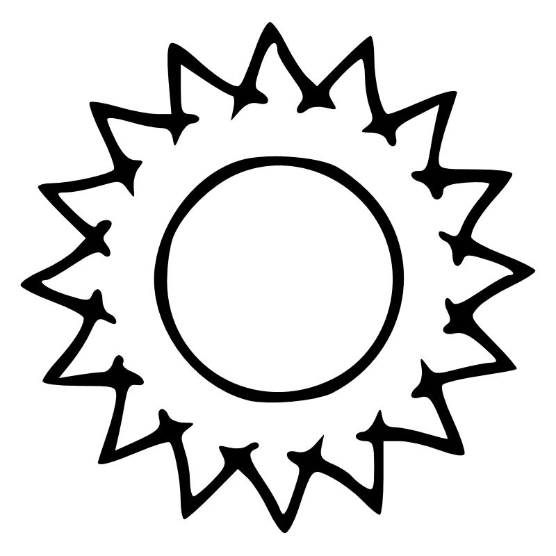 Sun Drawing Nature Sketch black