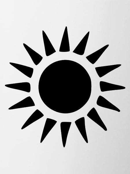 Sun Drawing Nature Sketch black