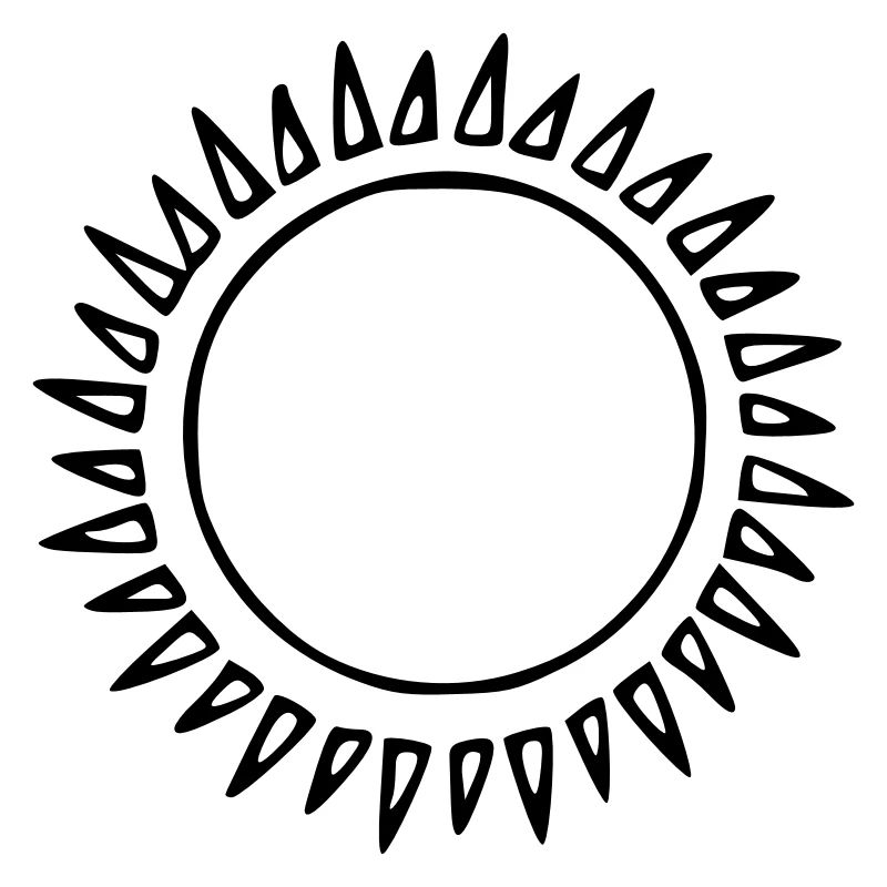 Sun Drawing Nature Sketch black
