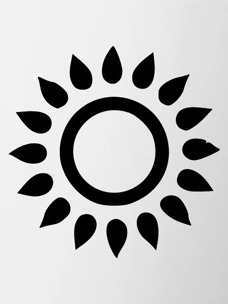 Sun Drawing Nature Sketch black