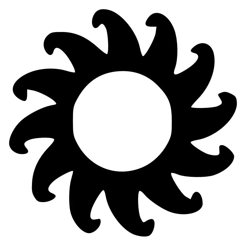 Sun Drawing Nature Sketch black