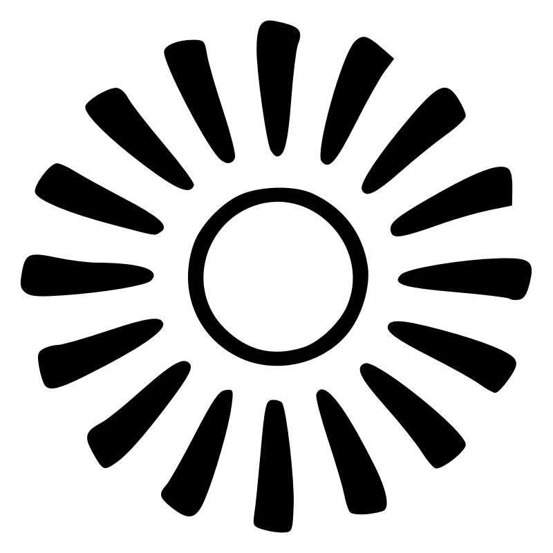 Sun Drawing Nature Sketch black