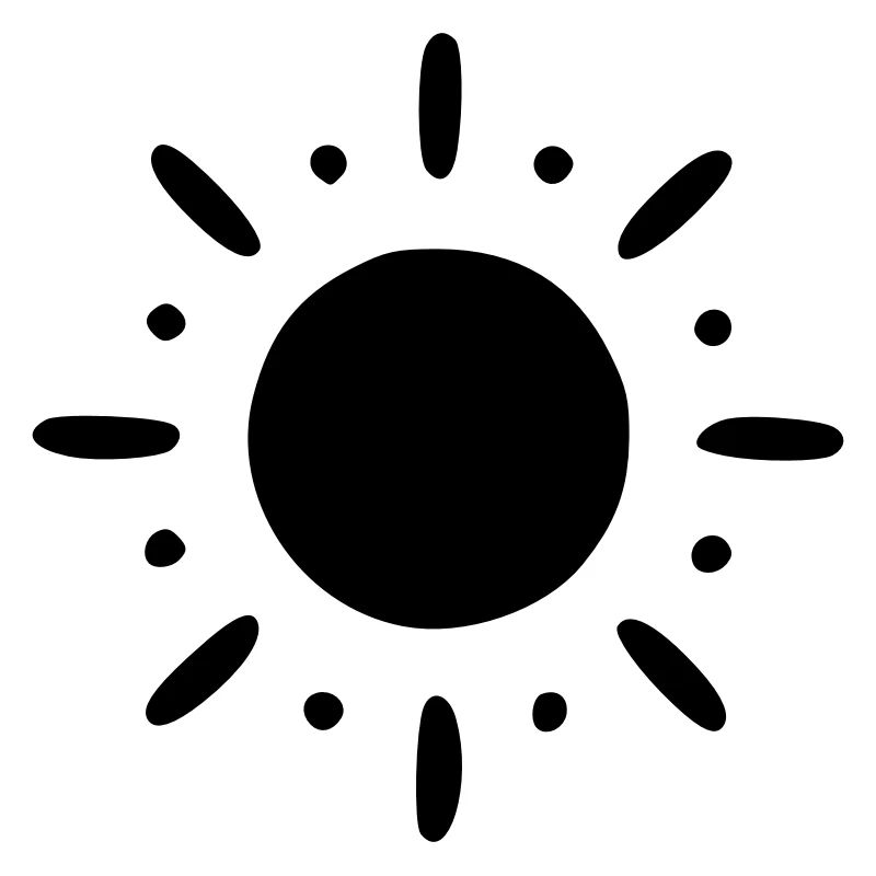 Sun Drawing Nature Sketch black