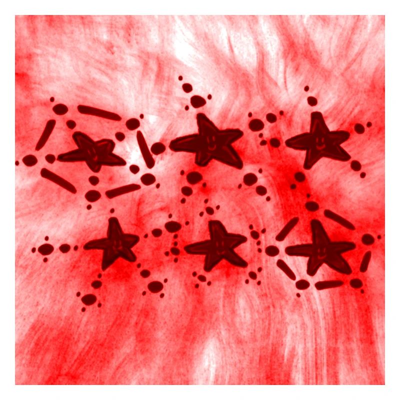6 STERNE SCHWARZ ROT