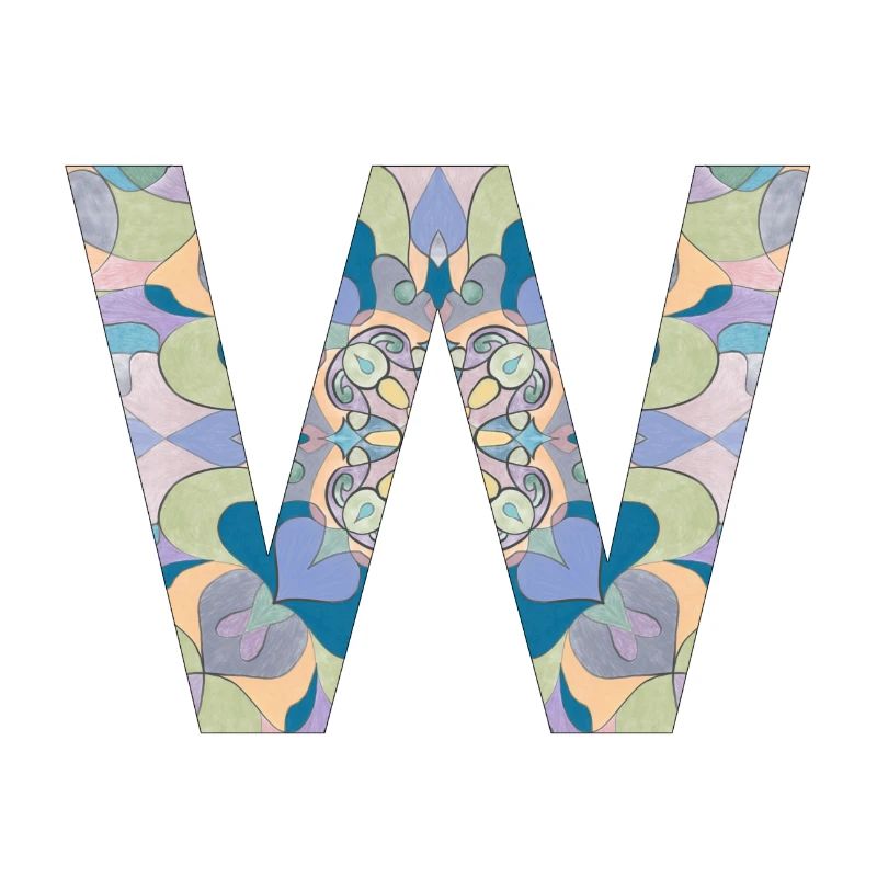 Buchstabe W im Mandala