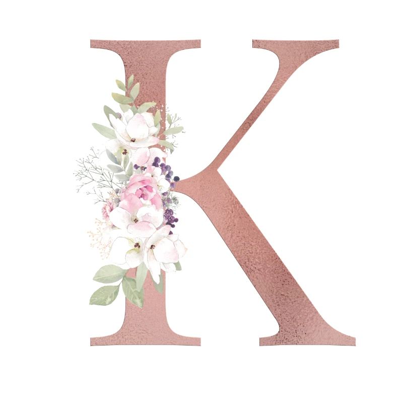 Customizable Monogram K Floral
