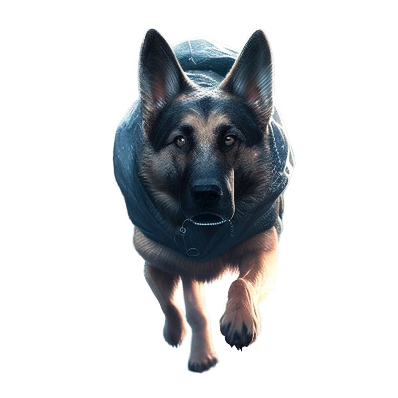 Chien avec sweat à capuche