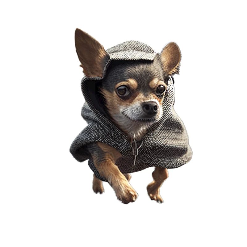 Chien avec sweat à capuche