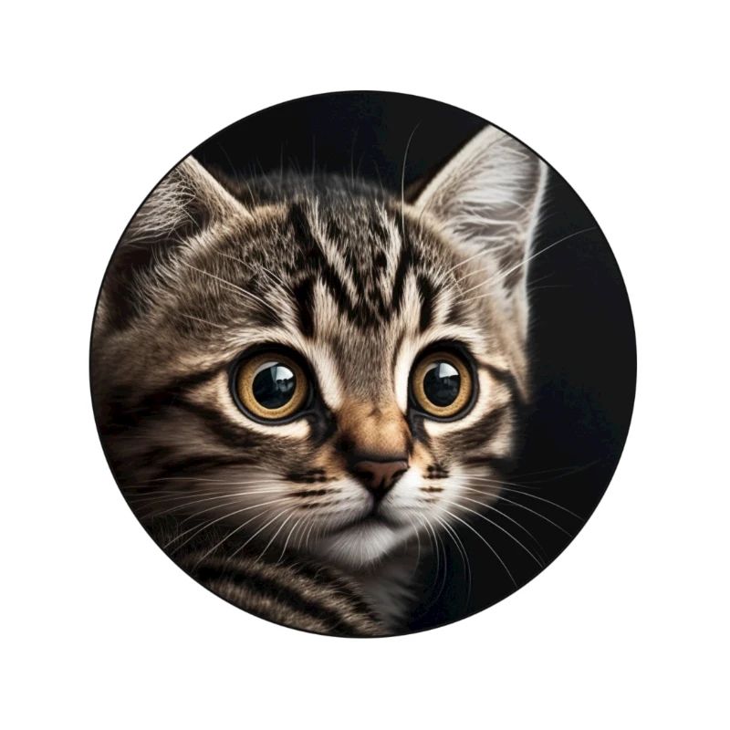 cute tabby kitten with big eyes