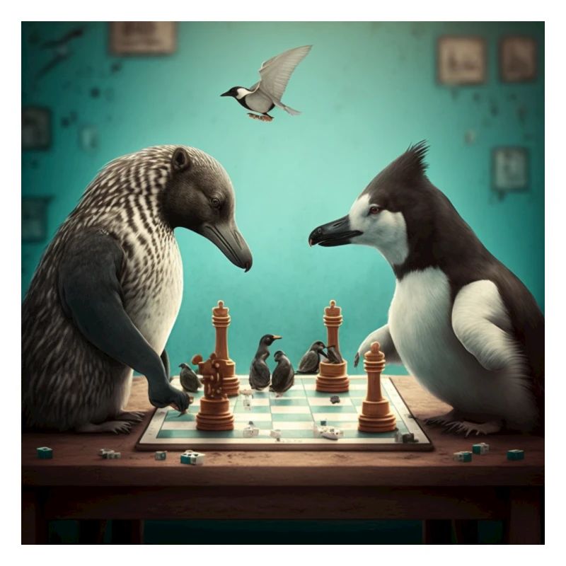 Doux jeu d’échecs entre deux animaux