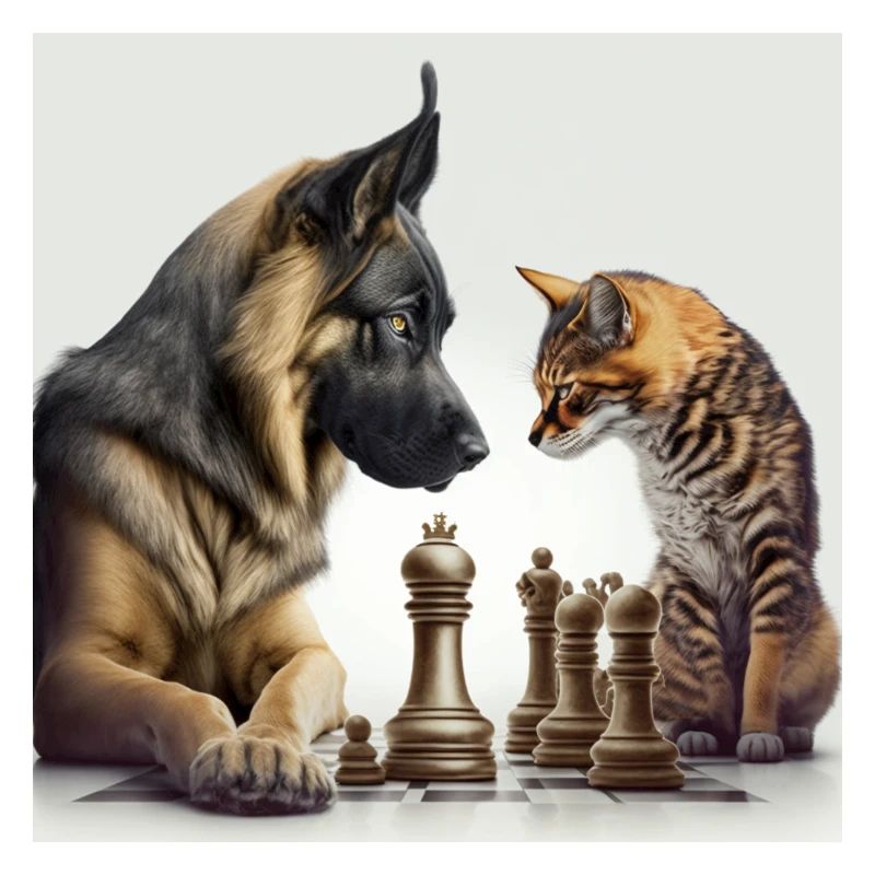 Doux jeu d’échecs entre deux animaux