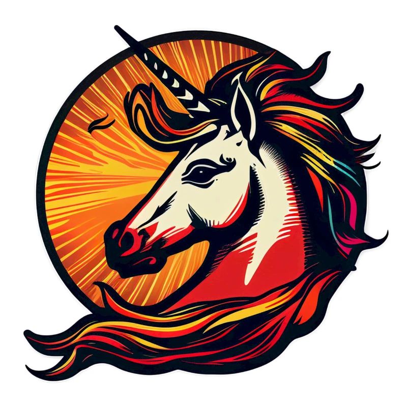 Regenbogen Hipster Einhorn mit Sonnenbrille