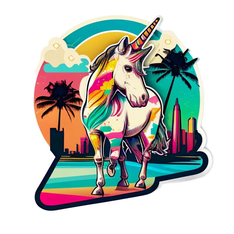 Regenbogen Hipster Einhorn mit Sonnenbrille
