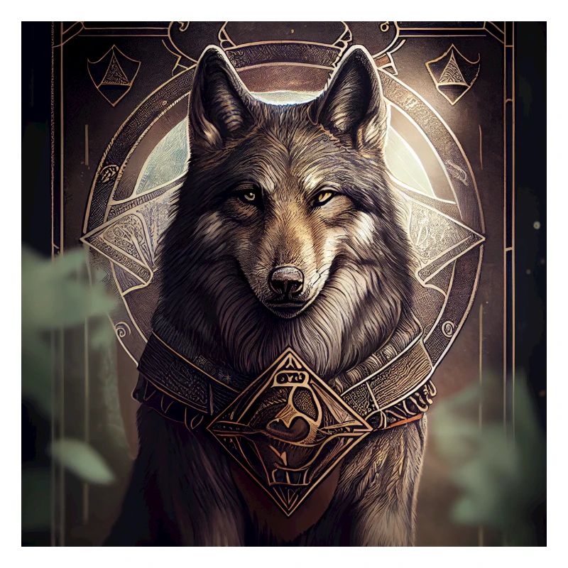 Wolf dans la conception de cartes de tarot mystique!