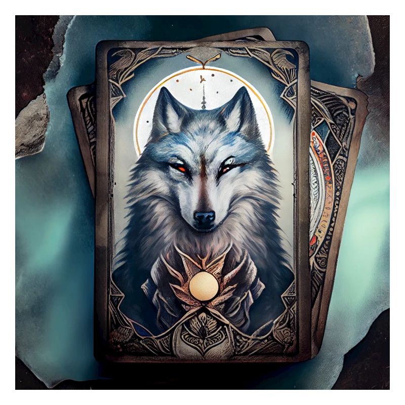 Wolf dans la conception de cartes de tarot mystique!