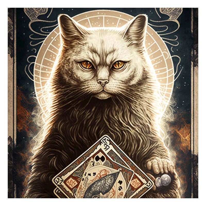 Chat dans la conception de la carte de Tarot mystique !