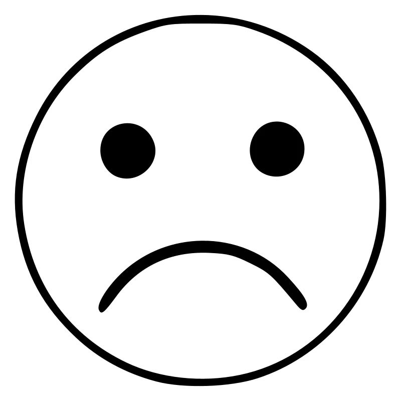 Emoji schets triest zwart