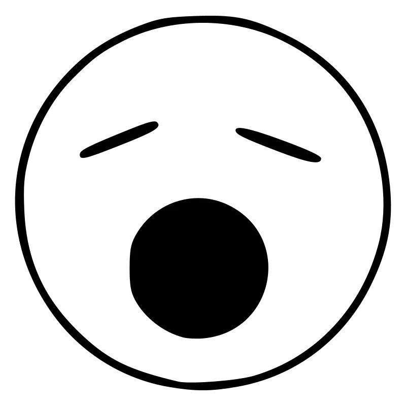 Emoji sketch bâiller noir