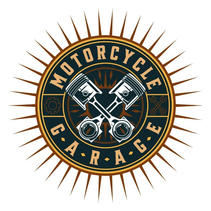 Retro Motorcycle Design Workshop Logo