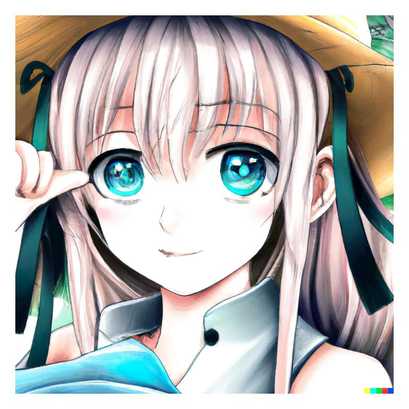 Anime Mädchen mit blauen Augen
