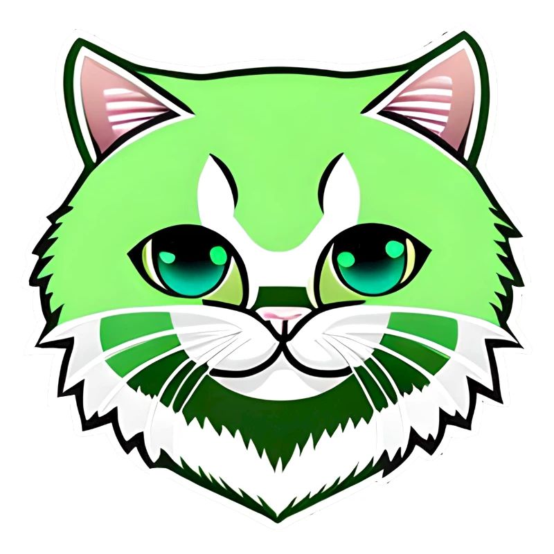 mignon petit chat vert