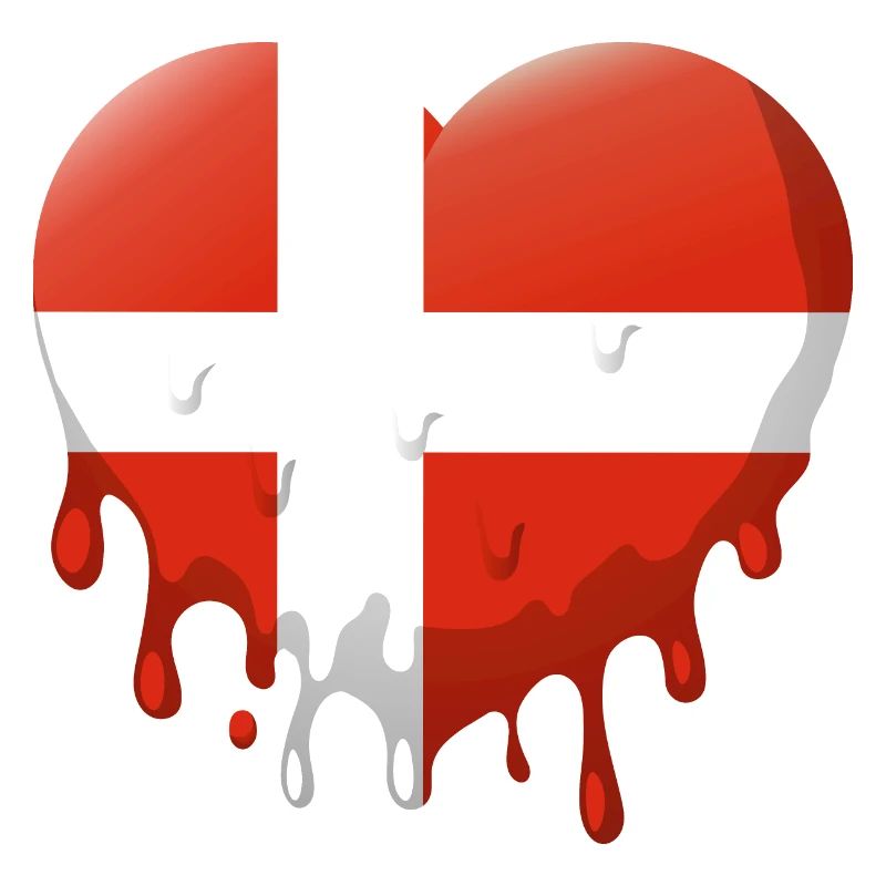 Danemark Drapeau Scandinavie Drapeau danois Coeur