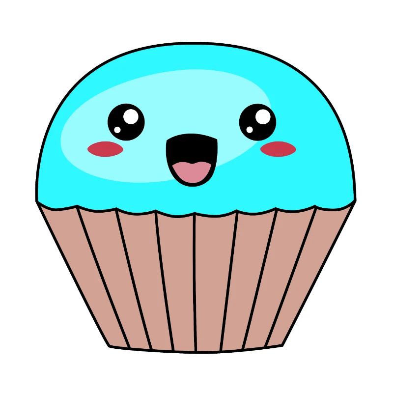 süßer blauer Muffin