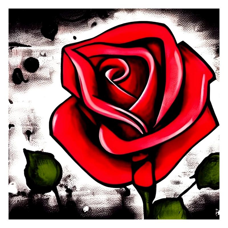 Red rose graffiti style