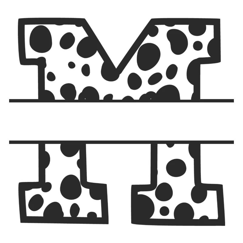 letter m custom cow pattern