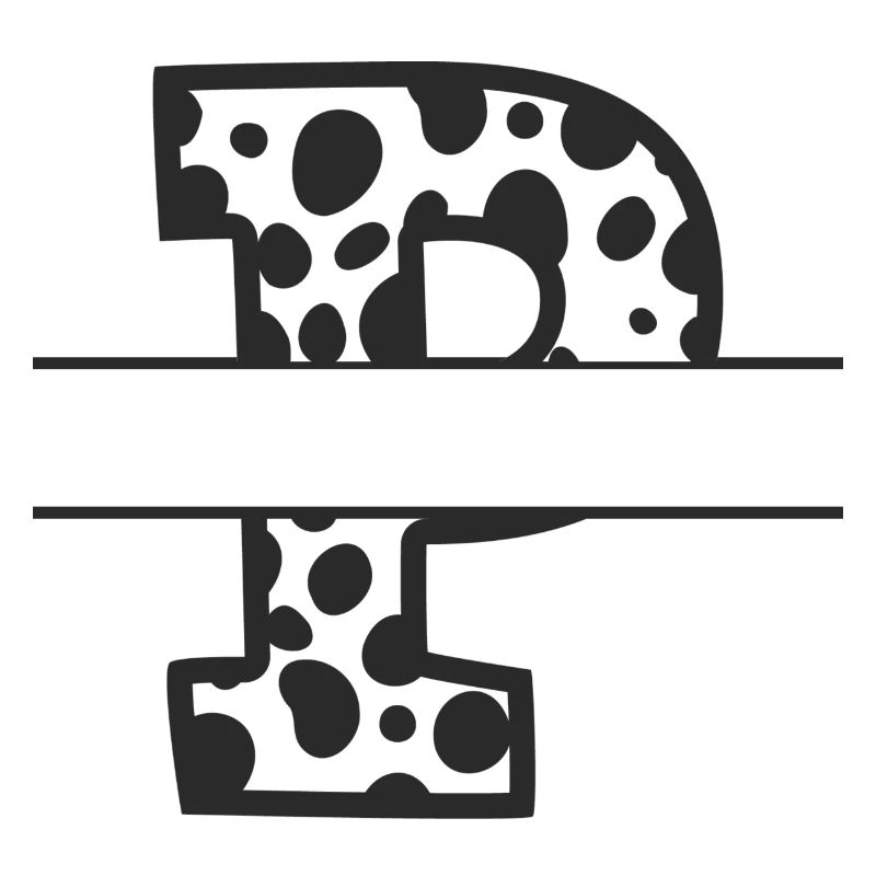 Buchstabe P benutzerdefiniertes Kuhmuster