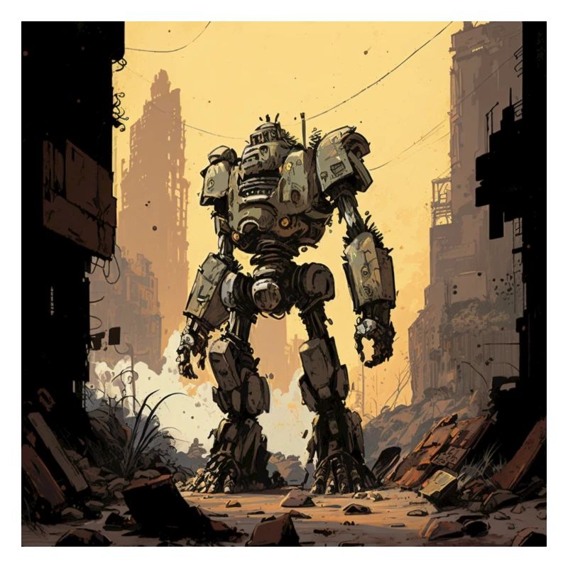 Robots in a post-apocalyptic city