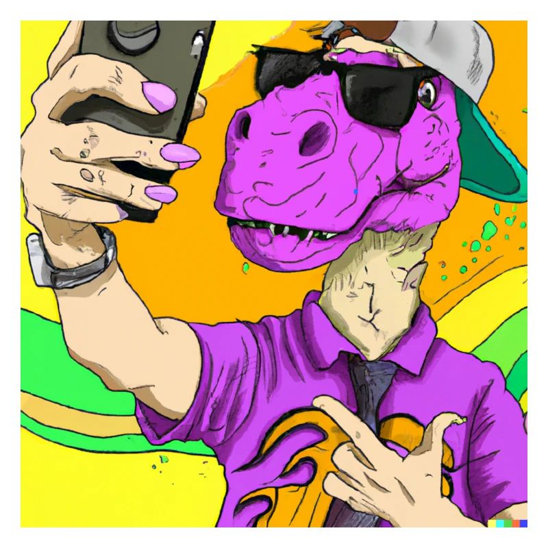 Cool dinosaur makes selfie gift