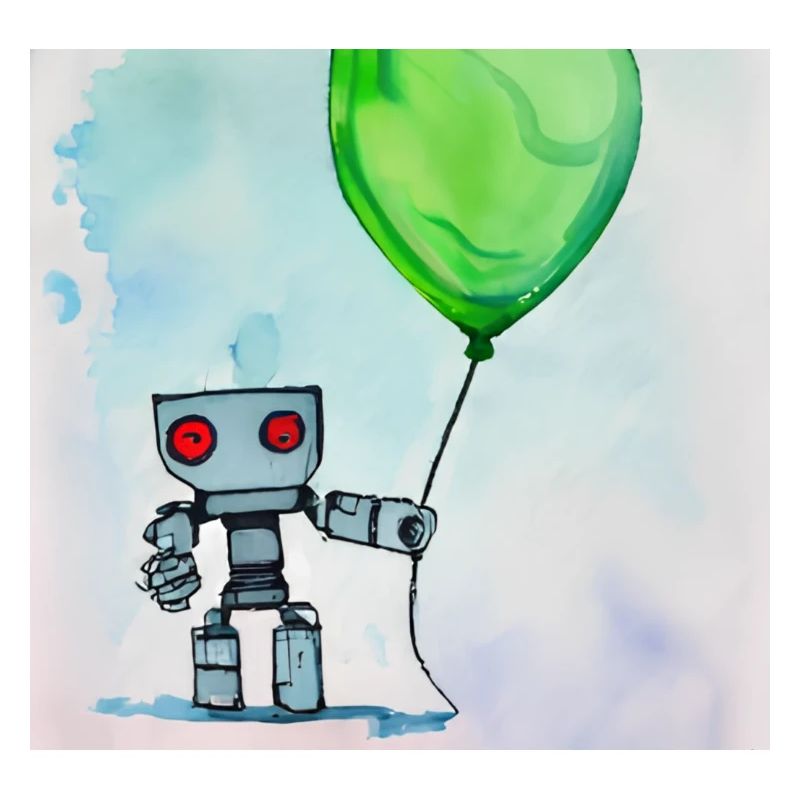Roboter mit Ballon