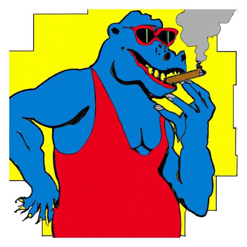Cooler Dino raucht eine Zigarre V2 Geschenk