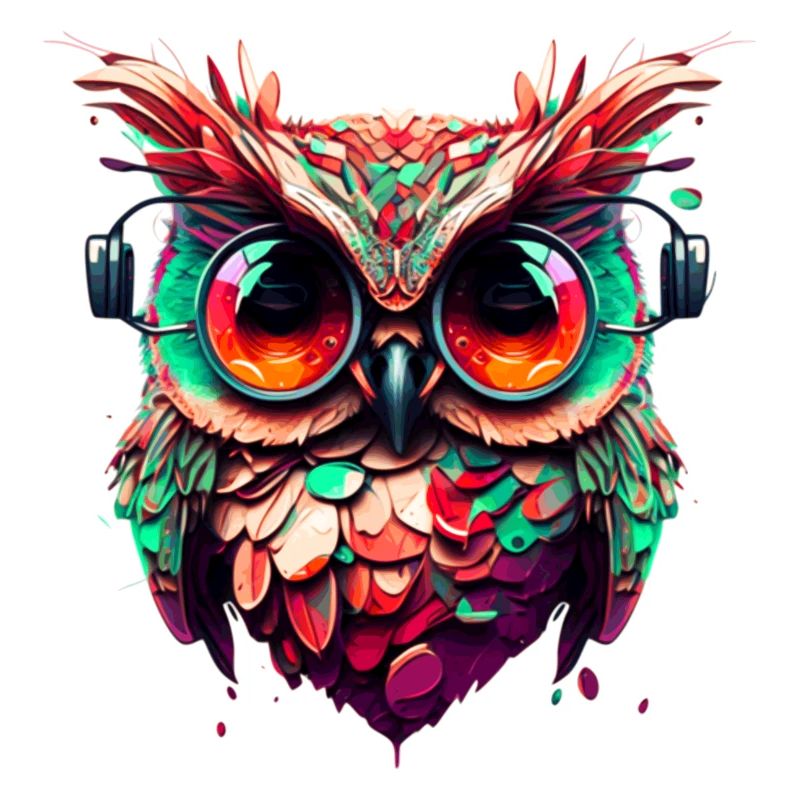Owl with extremely large eyes as illustration