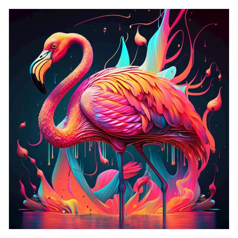 Farbiger Flamingo, einzigartiges Design